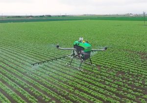 While the use of spray drones for chemical application is still illegal in Canada, research on how to use them efficiently and effectively is ongoing. | Screencap via vimeo.com/GuardianAg